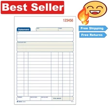 Compact 2-Part Statement Book with 50 Sets - Track Your Customer Accounts