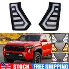 Pair Dual Color LED Fog Lights Lamp DRL Turn Signal For Toyota Tacoma 2024-2025