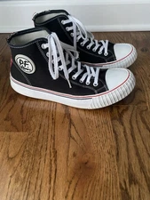 PF Flyers Center Hi Black Canvas High Top Shoes Lace Up Sneakers Size 9,5 Man