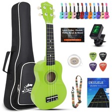 Ukulele for Beginners Hawaiian Wood Soprano Ukelele Starter Kit for Kids Adul...