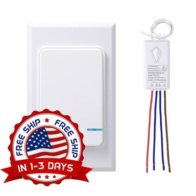 Kit De Interruptor De Luz Inalámbrico Y Receptor, Sin Cableado En La Pared NUEVO