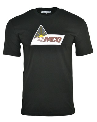 MCQ SUN MOUNTAIN LOGO PRINT T-SHIRT SCHWARZ ALEXANDER MCQUEEN SELTEN RETRO...