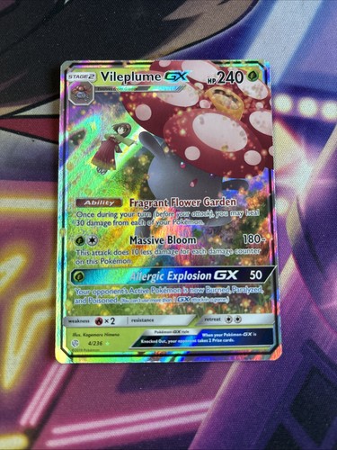 Vileplume GX - 4/236 - Pokemon Cosmic Eclipse Sun & Moon Ultra Rare Card LP+