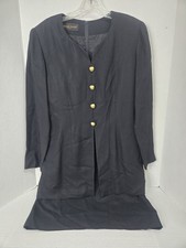 Donna Ricco New York Vintage Black Dress Gold Buttons