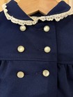 Vtg JC PENNEY Baby Girls Navy Blue Lace Trim Jacket Pea Coat USA Made Sz 18M — photo 3