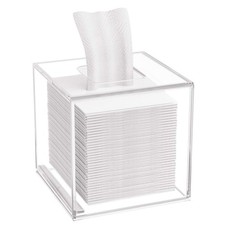 Acrylic Tissue Box Cover 5.4x5.4x5.4'' Clear Tissue Holder Napkin Dispenser f...