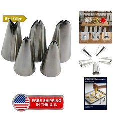 5-Piece Stainless Steel Piping Tips Set for Cake Decorating - Food Grade Icin...