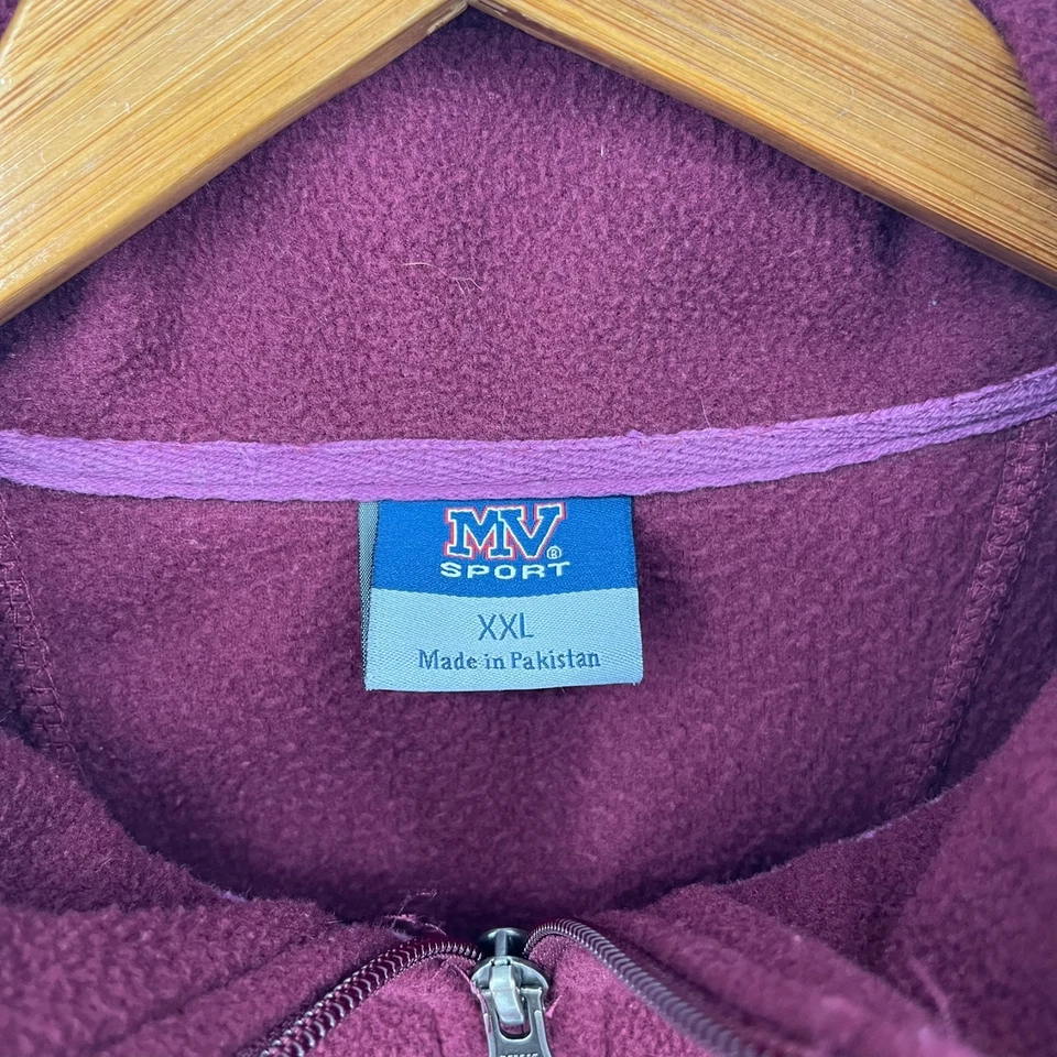 Willamette University Fleece Sweatshirt Men's 2XL Red Maroon 1/4 Zip MV Sport  - Image 4 of 4