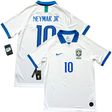 2019 Brazil Away Jersey #10 Neymar JR Medium Nike Soccer Copa America white kit