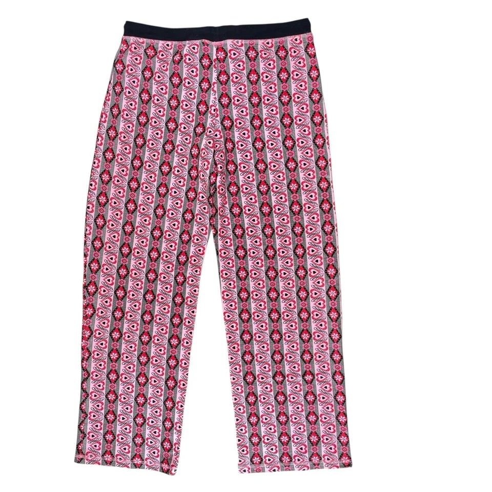 NWOT Womens PJ Pants Medium Pink Red Hearts Stretch Drawstring Sleepwear Lounge - Image 4 of 4
