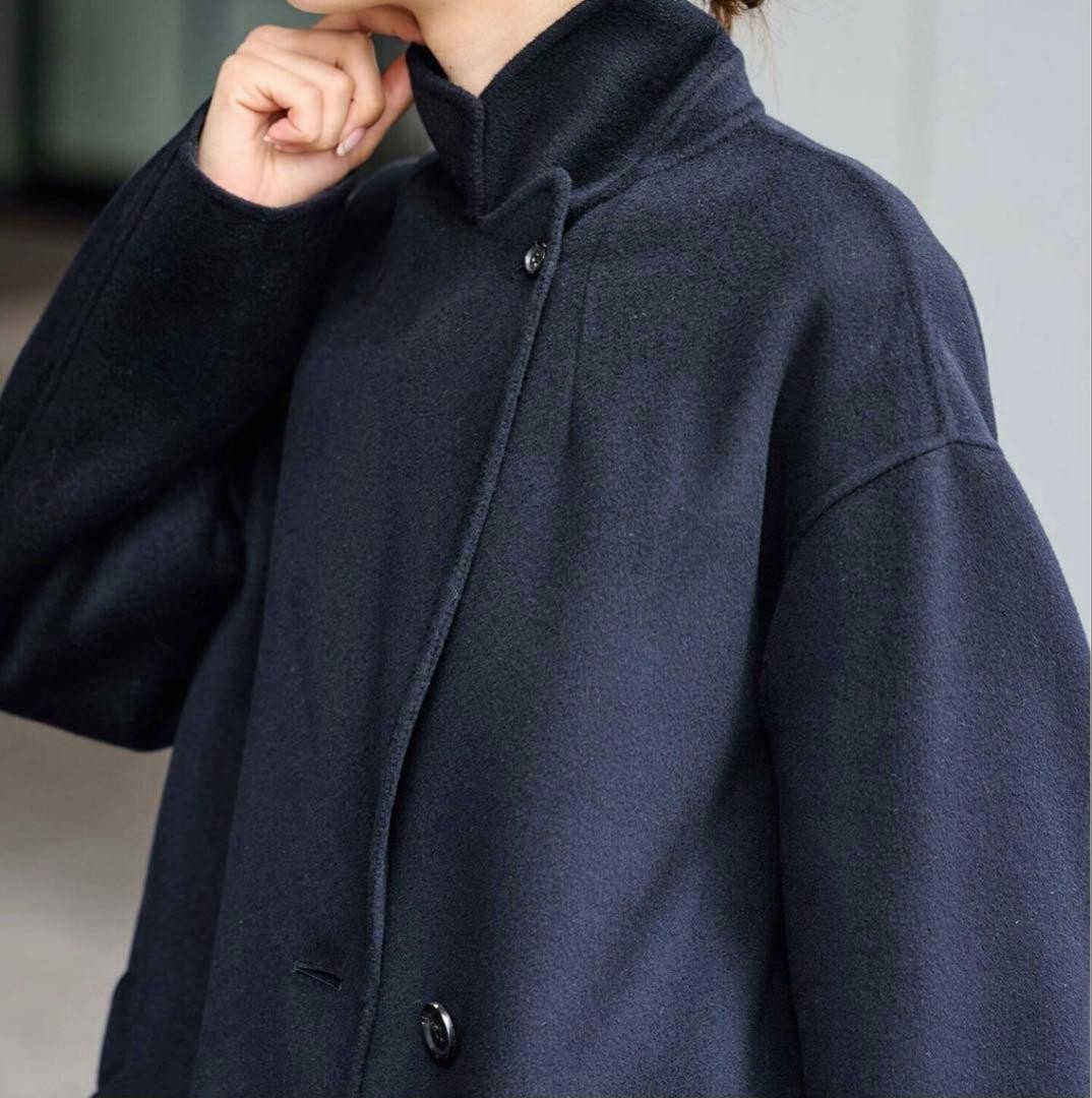 FRAMeWORK SUPER160 s Double Breasted Coat Navy 38 - image 5