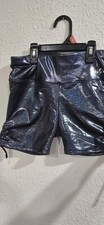 Justice Girls Dance Cinch Shorts Shimmery Blue,Size 16/18