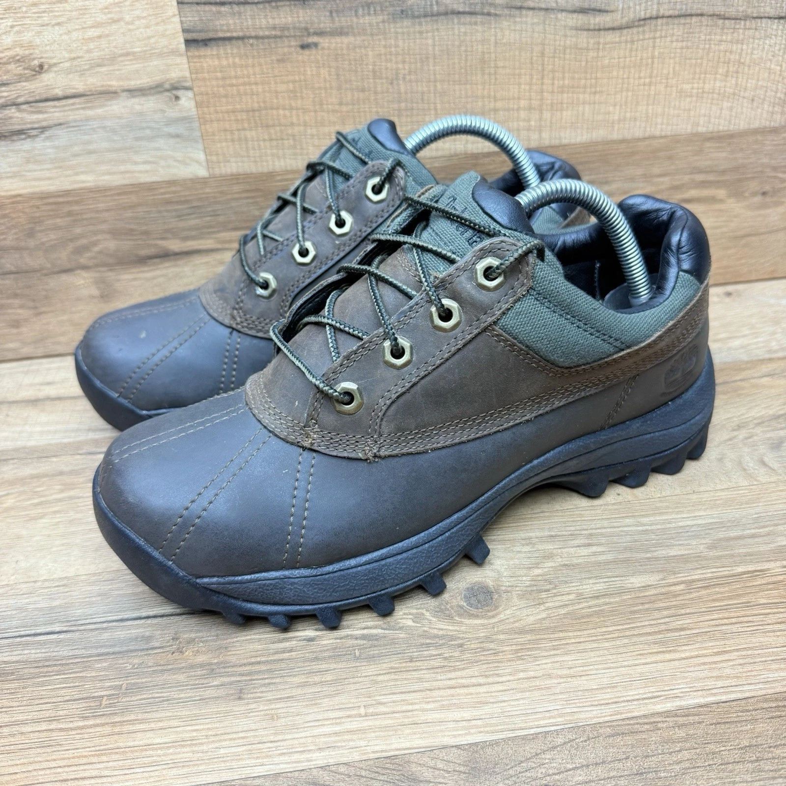 Timberland Canard uomo 7 5 marrone verde Oxford stivale medio stringato impermeabile 6865B