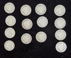 Lot Of 14 Barber Silver US Dimes