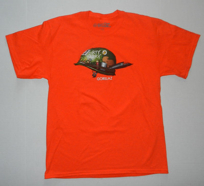 Gorillaz Dirty Harry Helmet  Orange T- shirt New
