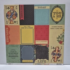 Kaisercraft  "The Looking Glass - Queen Of Hearts" - 12 x 12 - Scrapbook Paper