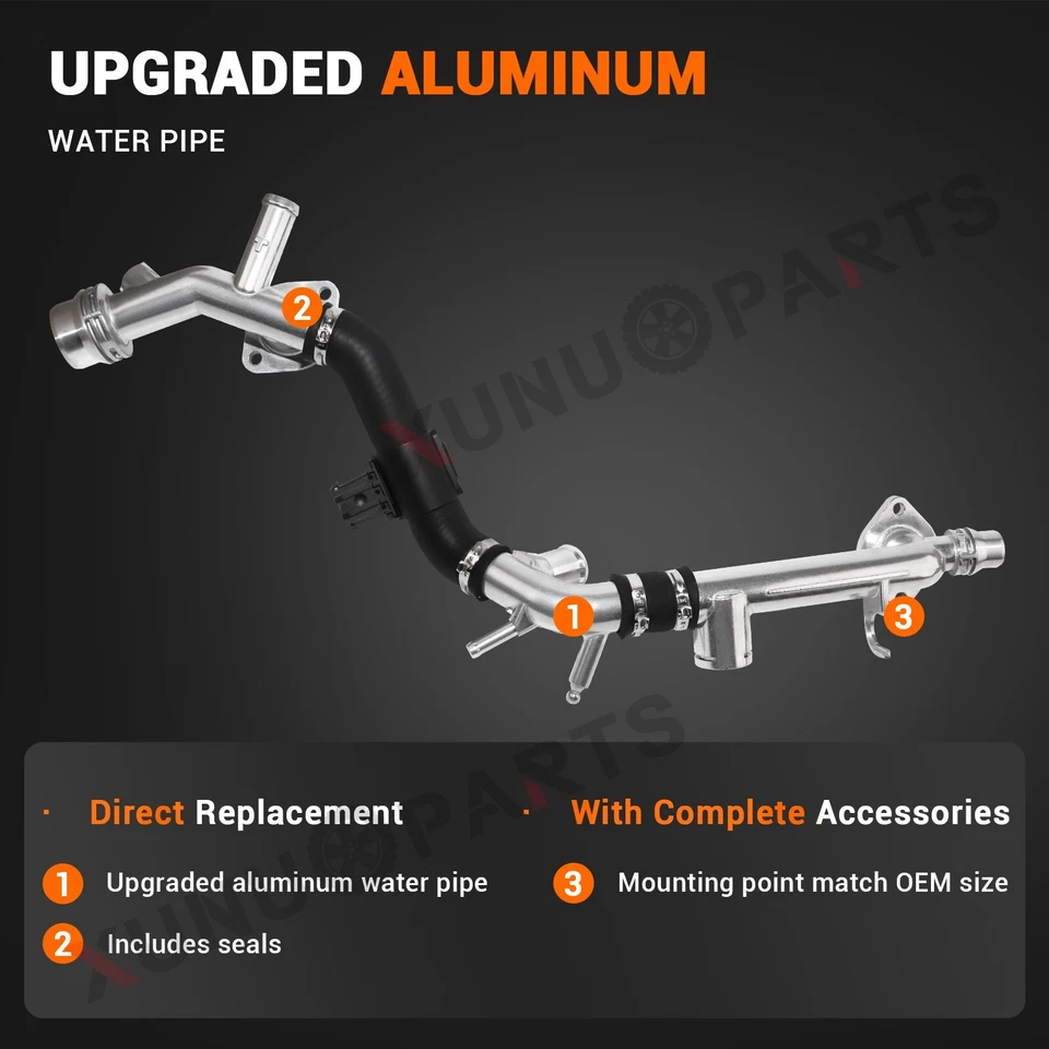 Tubo de agua de aluminio mejorado para Audi A5 Quattro 2008-2010 2009-2012 Q5 3,2 L V6 Foto 4 de 4