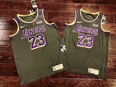 希少 刺繍 NBAユニフォーム LA Lakers LeBron James Nike LeBron James Earned Swingman Jersey LA Lakers Wish
