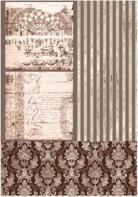 Reispapier-Motiv Strohseide-Decoupage-Vintage-Shabby-Muster-sepia-19142
