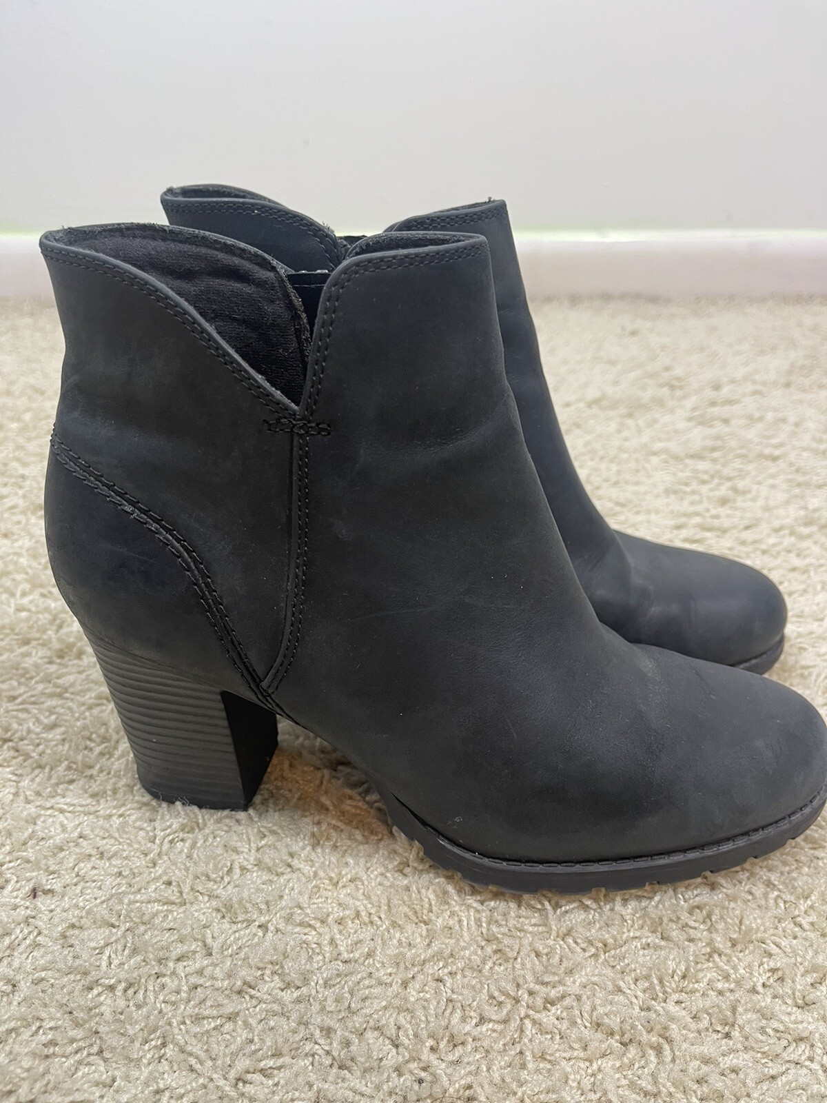 Clarks Women’s Verona Trish Ankle Boots Black Size 9 Western Comfort Non Slip