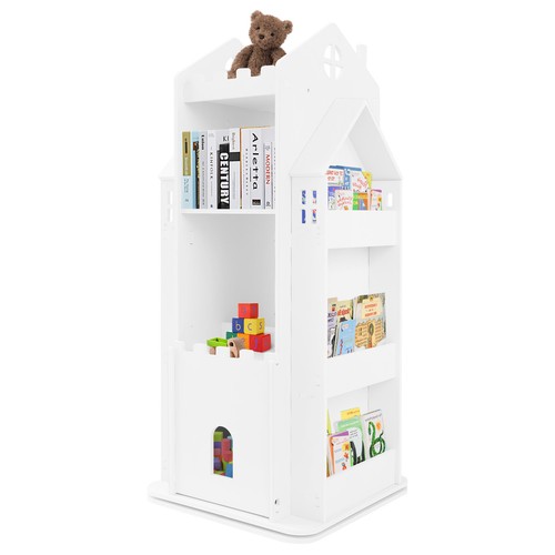 Kids Bookshelf, Castle Rotating Bookshelf , 360° Rotating Children's Bookshelf - Picture 3 of 18