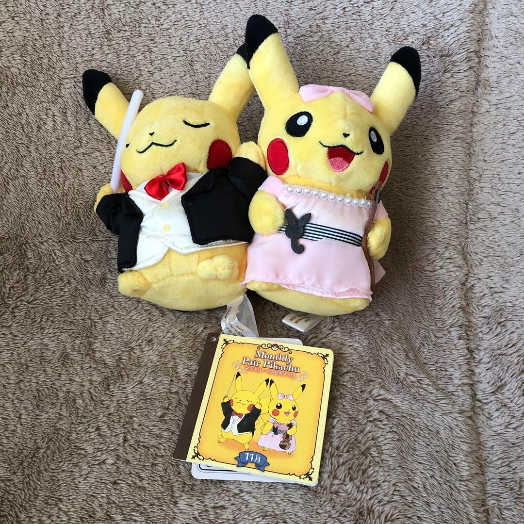 Monthly Pair Pikachu ぬいぐるみ　マンスリーペアピカチュウ Pokemon Center Original Monthly Pair Pikachu November 2016 Plush