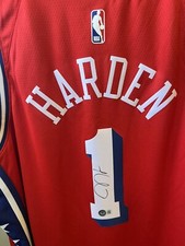 James Harden Signed Philadelphia 76ers Jordan  Jersey Beckett Autographed