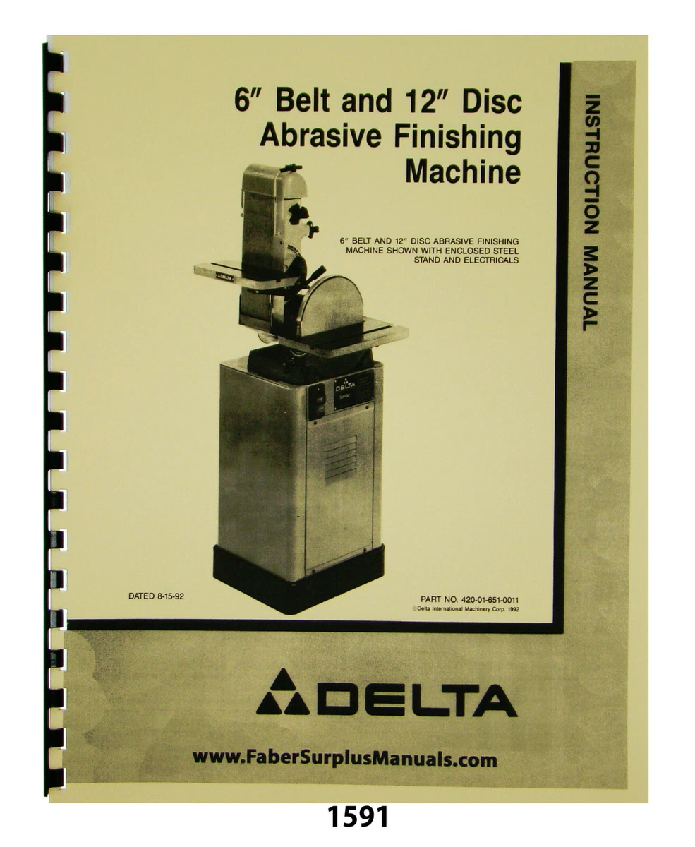 Delta 6 belt 12 disc sander deals