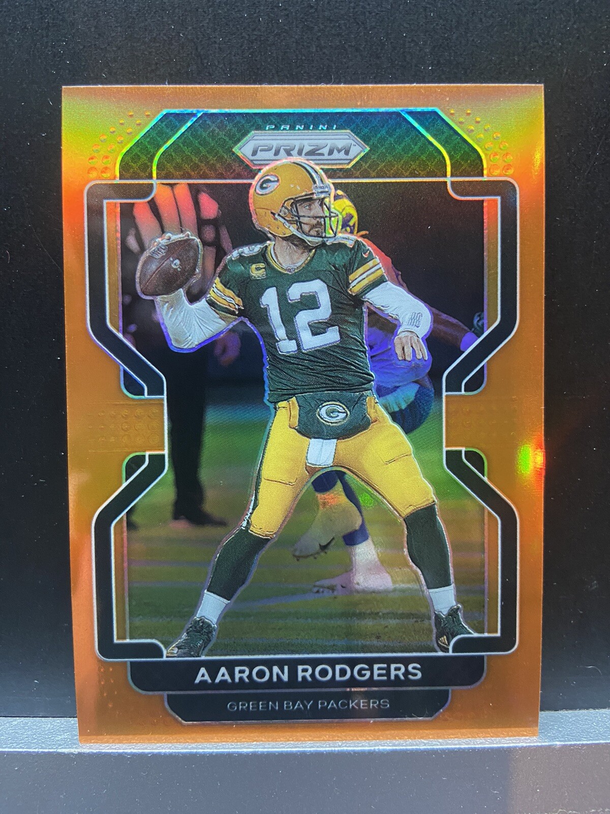 2021 Panini Prizm Aaron Rodgers #138 Orange Prizm 183/249 Packers/Jets