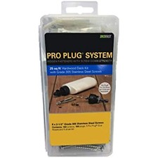 Starborn Pro Plug System Wood Deck Kit with 100 Ipe Plugs, 2-1/2" SS Screws,