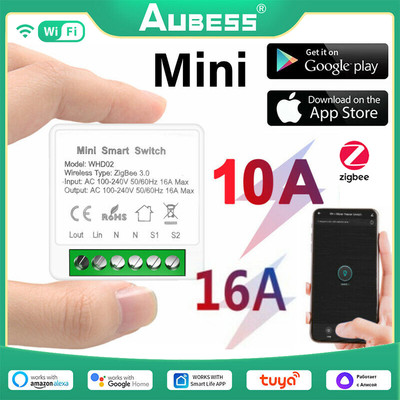 Tuya Mini WiFi/ Zigbe Smart Switch Wireless Timer Switches For Alexa Google