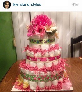 hello kitty diaper cake