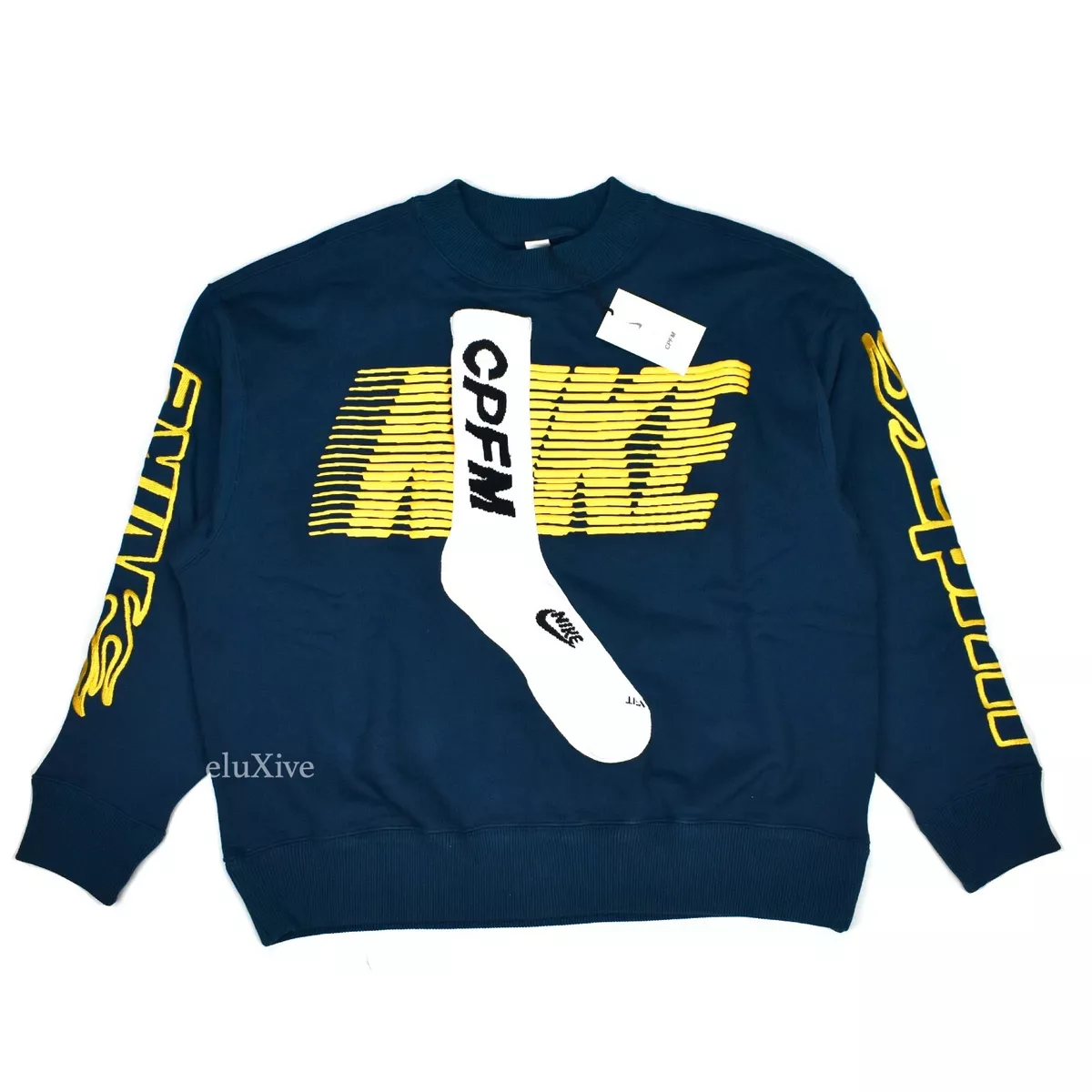 NWT Cactus Plant Flea Market Nike CPFM Logo Sock Sweatshirt Men's M DS AUTHENTIC