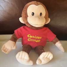 Curious George 12  Red Shirt Plush Toy Monkey By Russ Berrie Applause