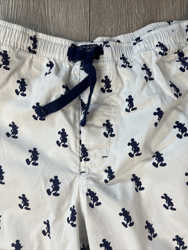 Walt Disney World Disneyland Resort Mickey Pajama Pants Adult Medium White Navy - Picture 6 of 13