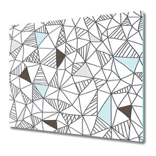 Tempered Glass Worktop Saver Doodle grey and white 60x52