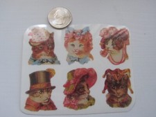 Temporary Tattoos - Set of 6 Wrist size Victoria Cats approx. 1.5" each 