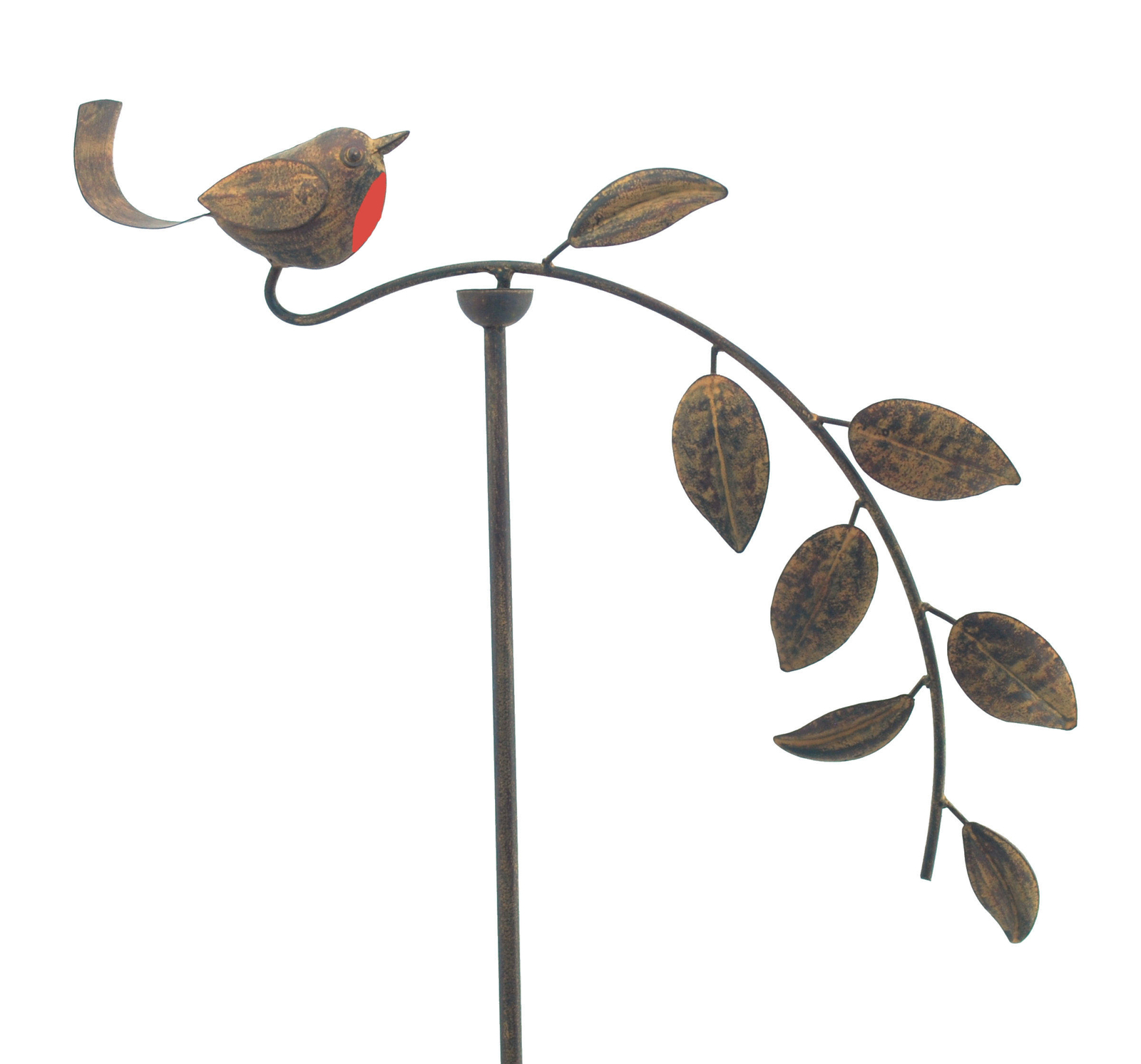 Robin Leaf Wind Spinner Garden Ornament Lawn Metal Gift Loved Ones Are Near