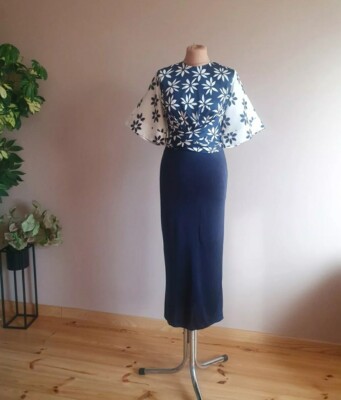 £899 ISSA LONDON 100% Seide KLEID Kimono Top Modern Blumenmuster XXS XS S 6UK