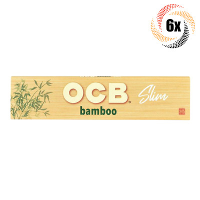 6x Packs OCB Bamboo Rolling Papers | Slim Size | 2 Free Rolling Tubes!