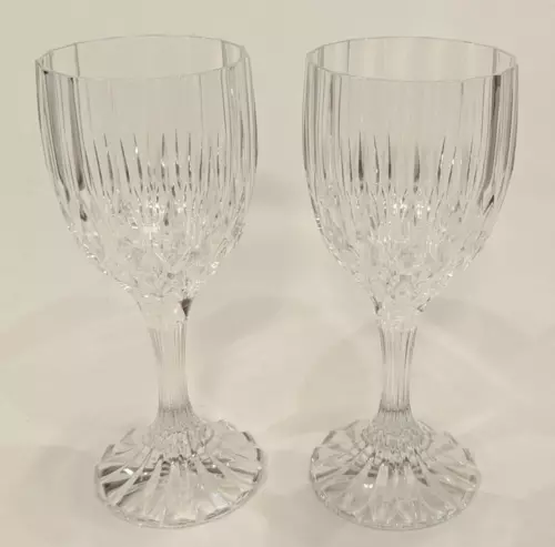 2 Cristal D'Arques-Durand, Bretagne Water Goblets, Crystal Glass, 8 oz, 7 3/8"T