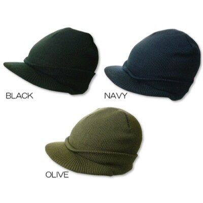 #ad Military Wool Jeep Cap 100% Wool Black Navy OD One Size Made in USA $14.99