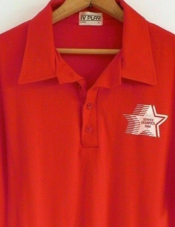 M/L Vtg 80s Sears Department Store Service Olympics Employee Rare Polo Shirt image 2