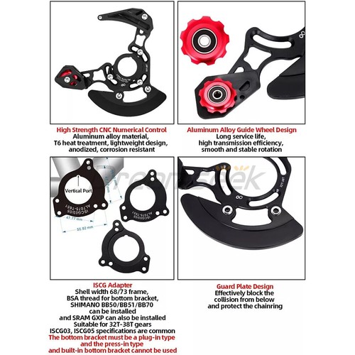 Bicycle Chain Guide Single Disc Mountain MTB Bike 32T-38T Protector System Plate - Picture 10 of 11