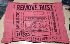 metal rescue rust remover bath clean shop rag 12" x 15" rat rod garage toolbox