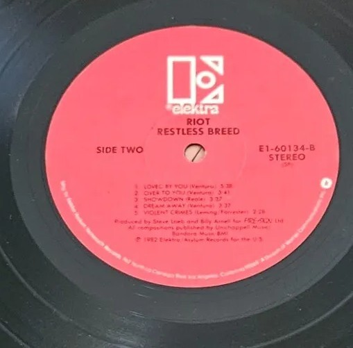 RIOT-Restless Breed-Vinyl LP-1982 Elektra