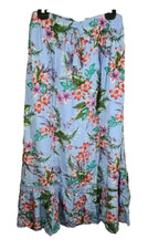 BNWT Ladies Sz 22 Rockmans Soft Floral Lurex Detail Maxi Skirt RRP 59.99