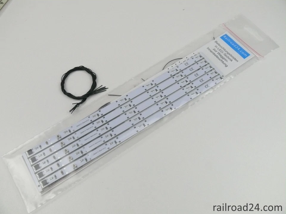 20 x  LED Waggon Beleuchtung Lichtleiste warmweiß 230mm