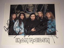 SIGNED IRON MAIDEN PROMO PHOTO BAYLEY HARRIS GERS MCBAIN MURRAY RARE AUTHENTIC