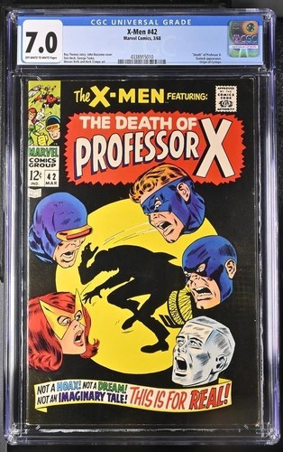 X-Men #42 (Marvel, 1968) CGC 7.0 FN/VF Origin of Cyclops! Death of Prof. X